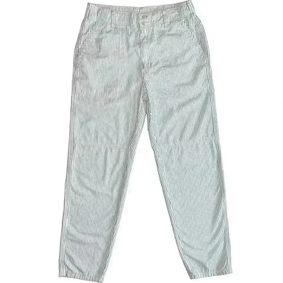 American Eagle blue pinstriped pants size 4 coastal style - Picture 1 of 10